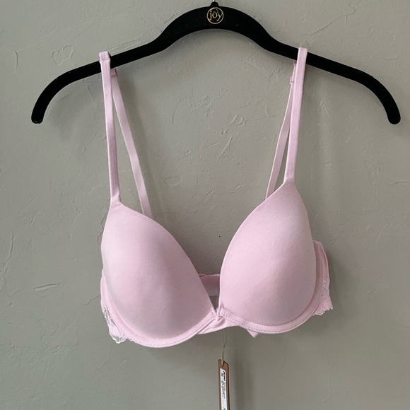 🌸SKIMS COTTON LACE PLUNGE BRA IN CHERRY BLOSSOM 34C - Picture 6 of 9